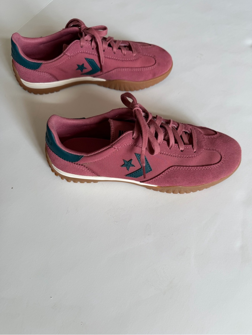 Converse Women’s Dusty Rose Sneakers with Teal Accents